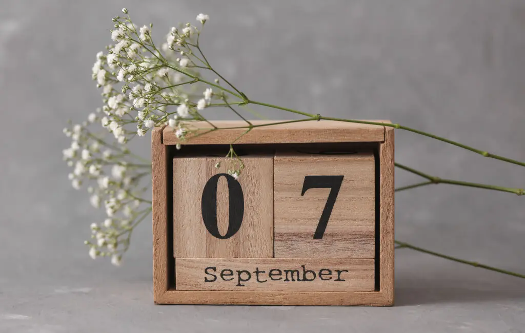 Wood Block Calendar of 07 September
