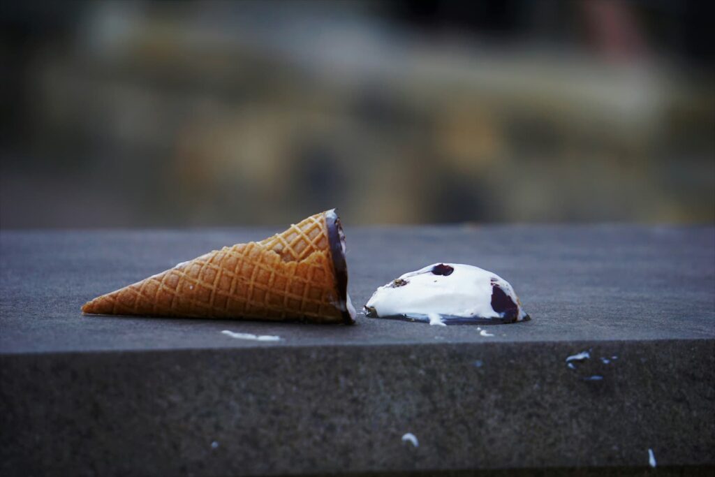 An ice cream cone that's been dropped
- photo by Sarah Kilian -