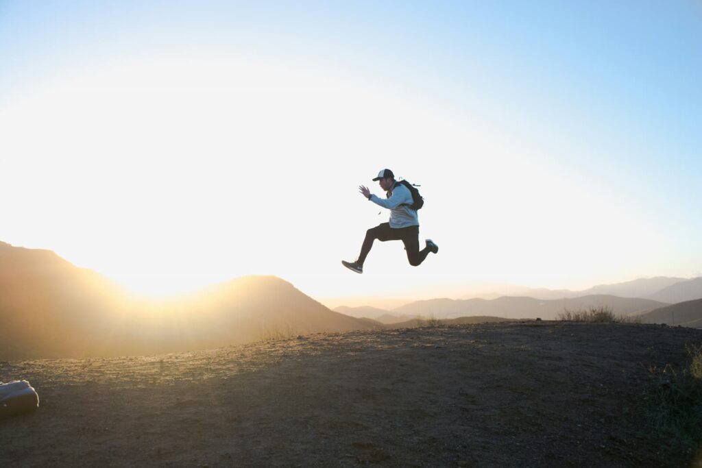 A man jumping in a wide, natural space
- photo by Cam Adams -