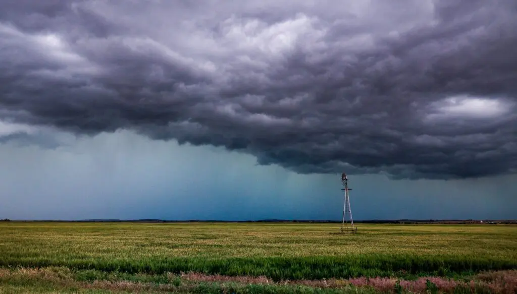 A storm cloud bringing heavy rain