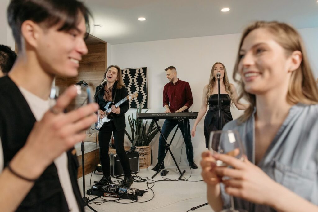 Overseas students meeting at a school social event