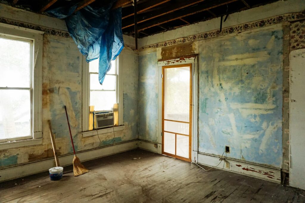 A run-down room in need of renovation